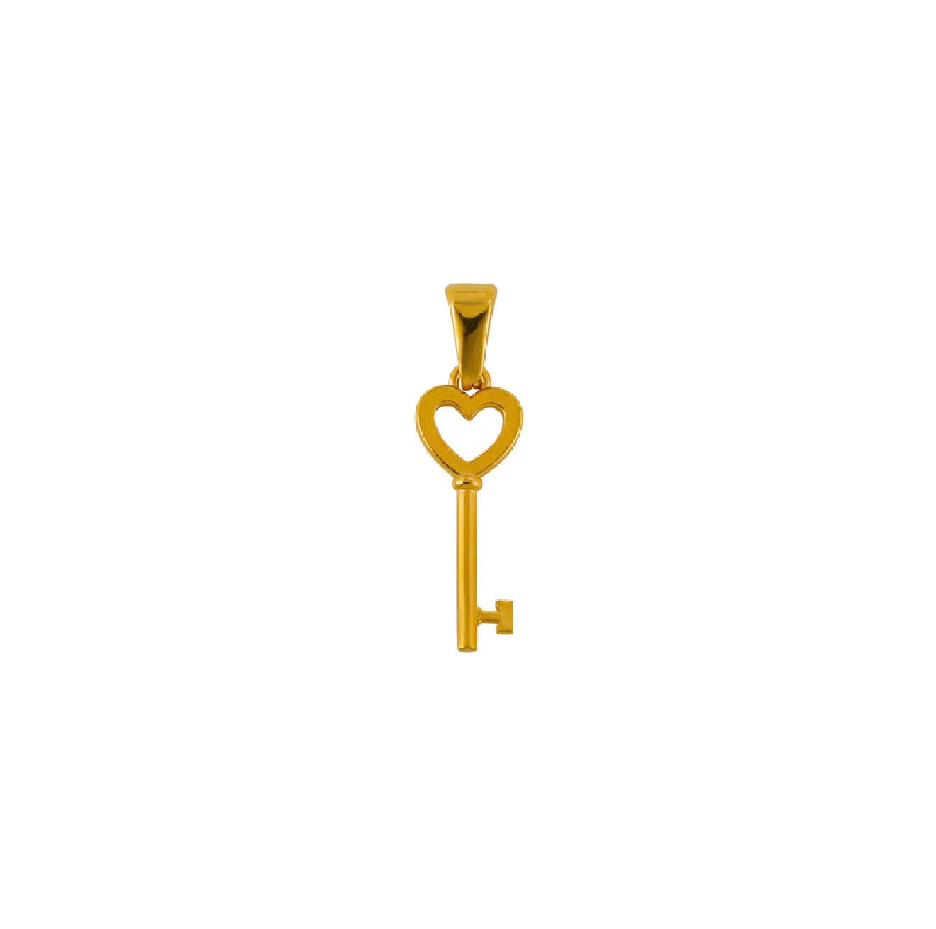 Heart key charm gold