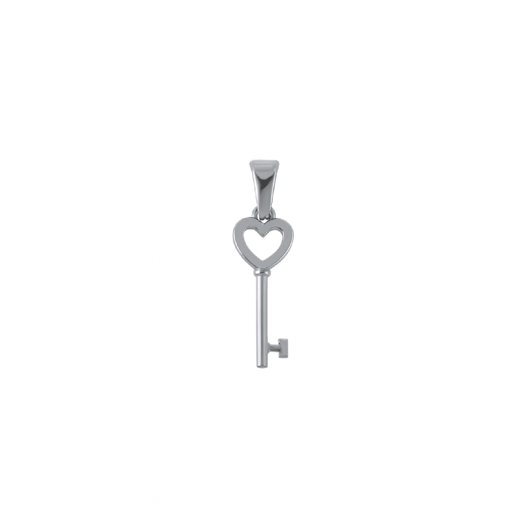 heart key silver charm